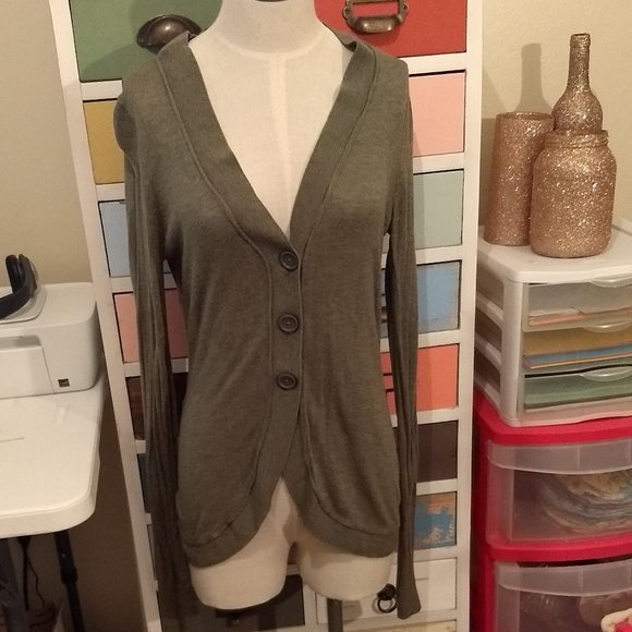 Mossimo Supply Co. Sweaters - Mossimo Dark Olive Green Cardigan, Modern Fit, M